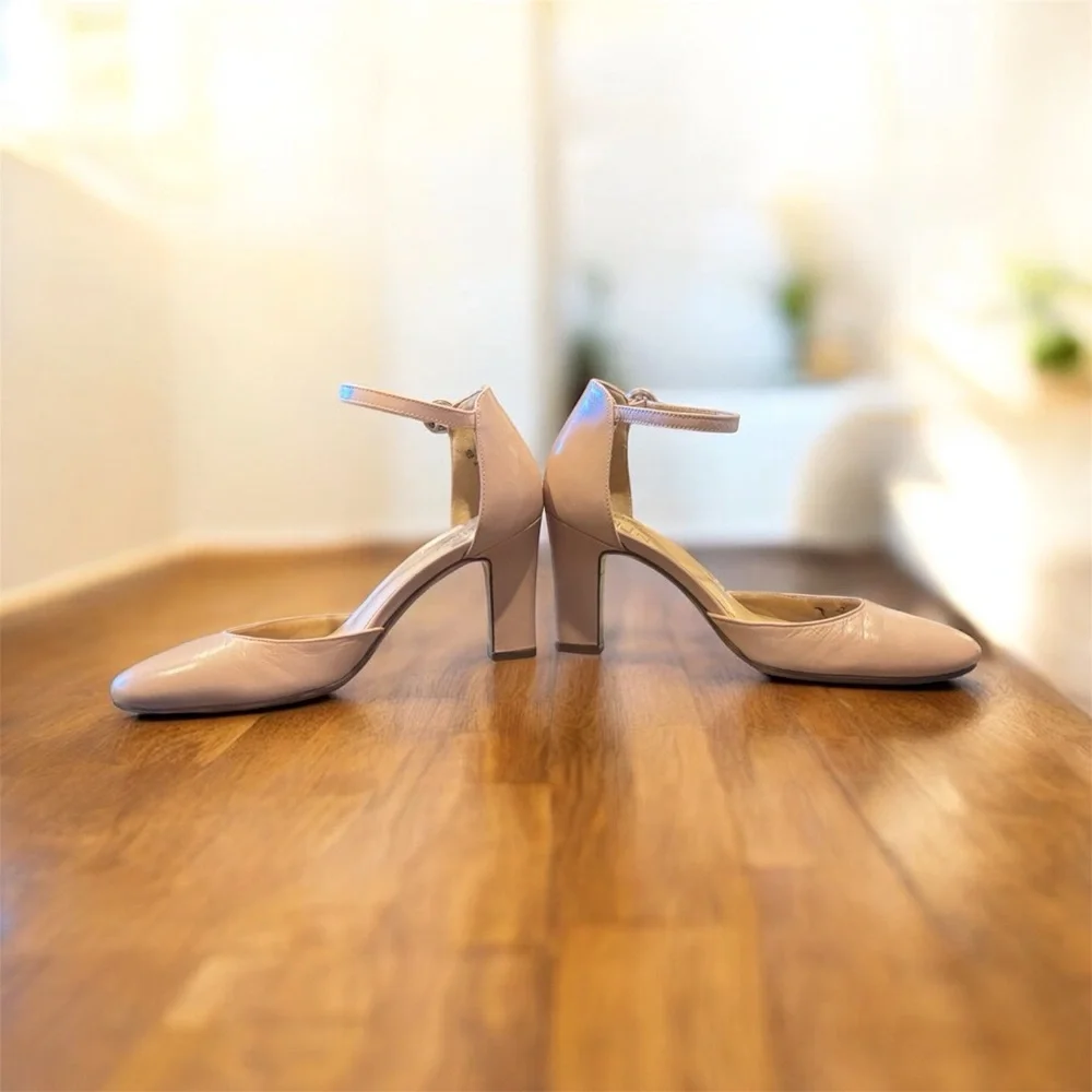 Naturalizer Women’s‎ Nude Ankle-Strap Block Heels Size 5 - Picture 4 of 11